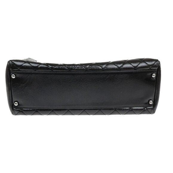 CHANEL Logo 2.55 Chain Shoulder Bag Grained Patent Leather Black SHW - Picture 6 of 16